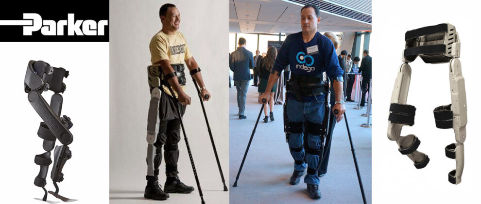 Indego by Parker Hannifin, lower body exoskeleton for rehabilitation and walking assist.