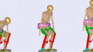 Basic Exoskeleton (SolidWorks) Lifting Up Simulated Human Body (AnyBody) / Youtube:AnyBodyTech