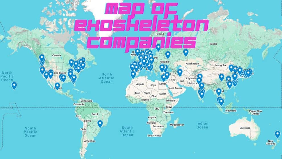Updated map of exoskeleton producers