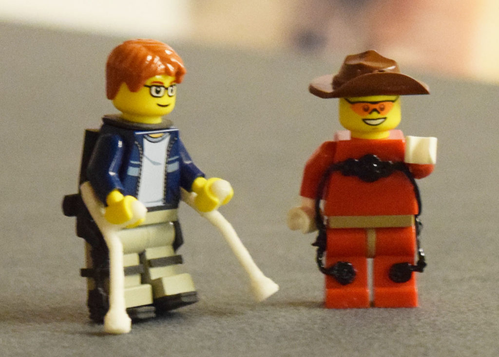 The LEGO minifigure exoskeletons meet for the first time at WearRAcon17