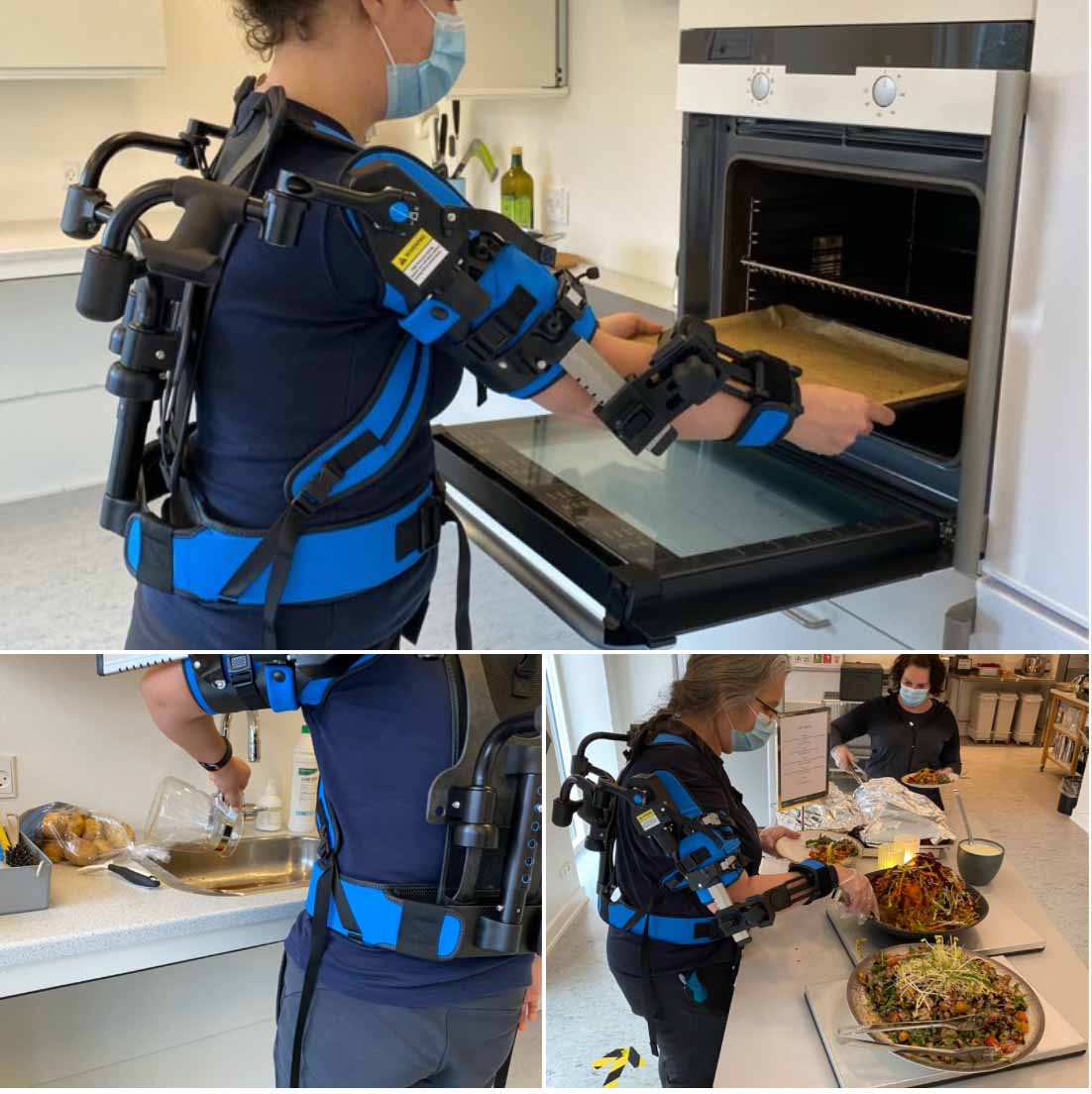 EksoUE medical passive shoulder exoskeleton for cooking at home