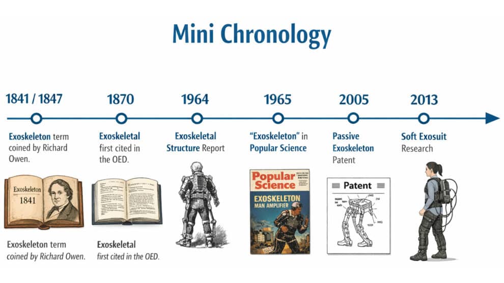 ChatGPT Image 2026 Chronology on Exoskeleton Exoskeletal and Exosuit Featured
