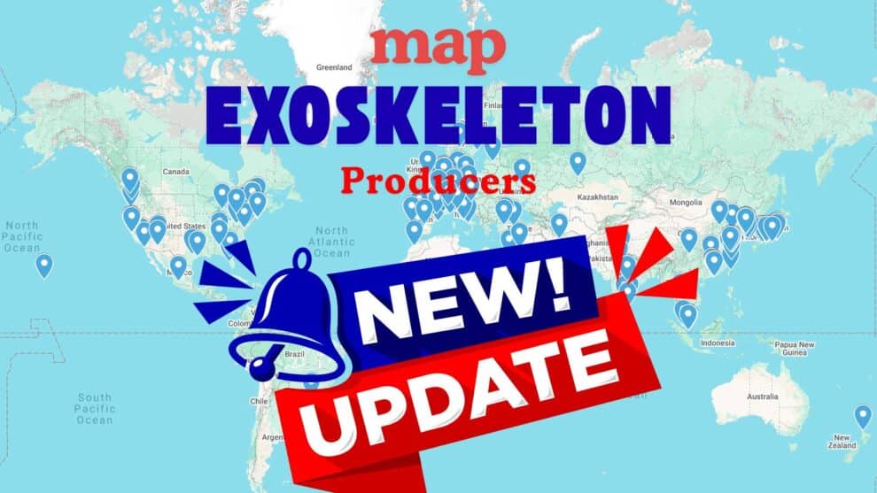 Updated map of exoskeleton producers on the exoskeleton report