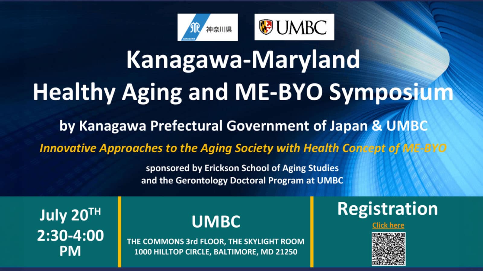 Kanagawa-Maryland Healthy Aging and ME-BYO Symposium 2026 lanscape